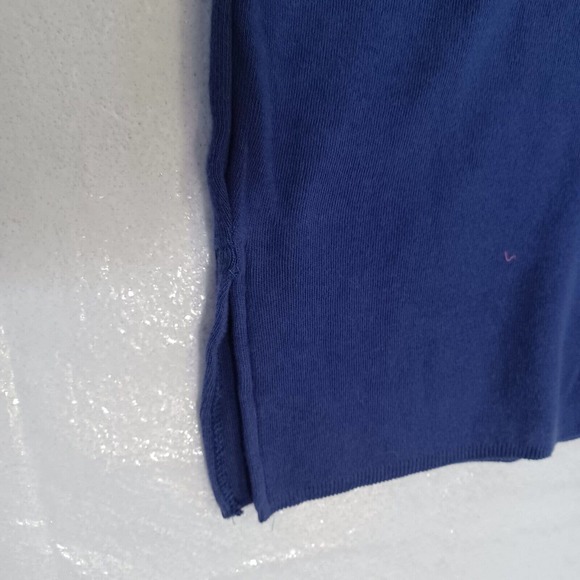 Vintage NY&CO Women's XL Tunic Sweater Stripe Blue Round Neck Side Vents NEW - Picture 7 of 8